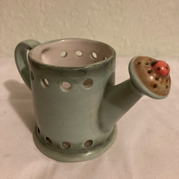 Vintage Hallmark Marjolein Bastin ladybug watering can tealite candle holder. - Picture 3 of 6
